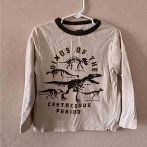 GAP Beige Dinosaur Fossil Long Sleeve Tee